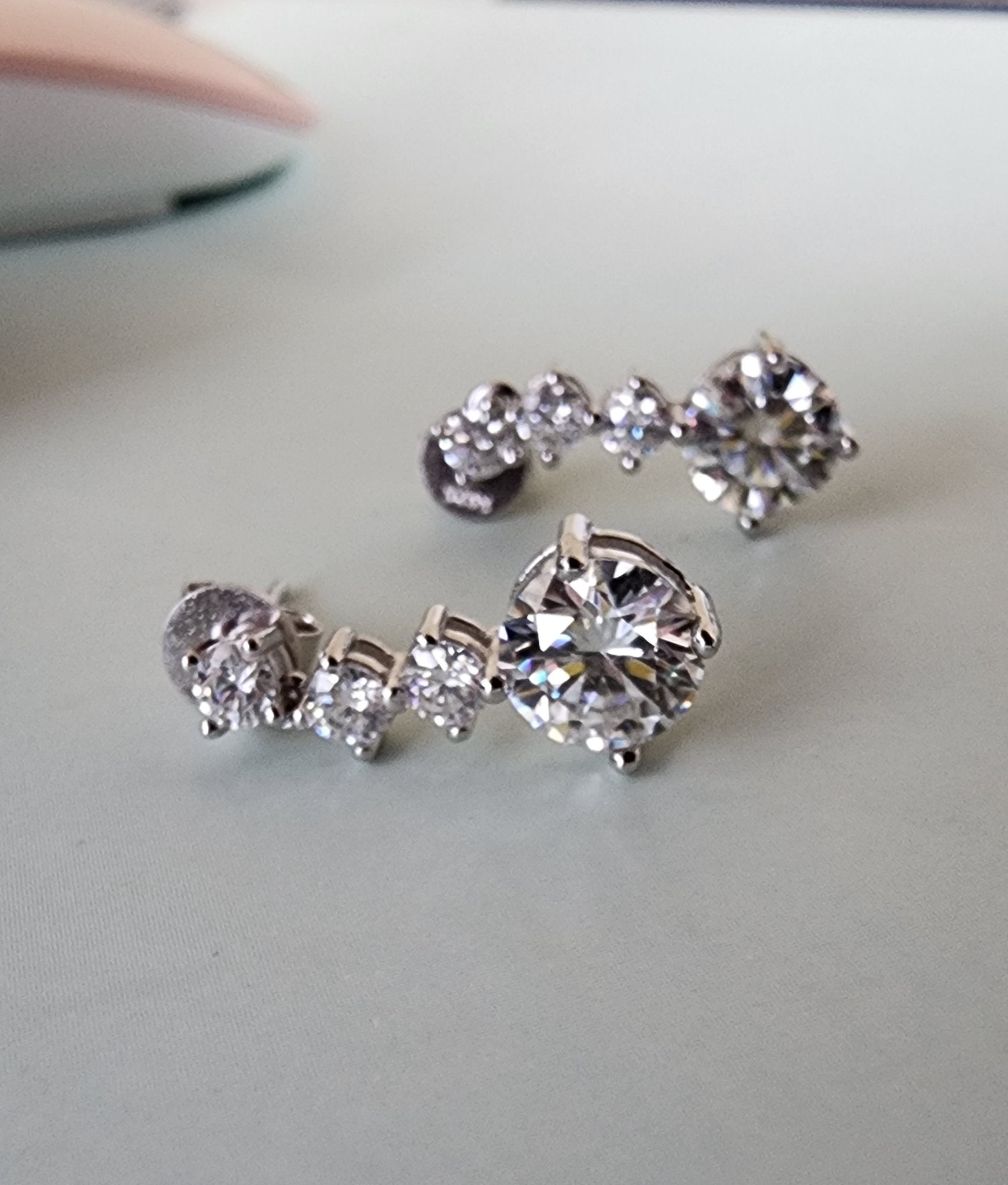 2.6CT D VVS All Moissanite Earrings Female with Certificate 100% - S925 Silver Jewelry/ Earings - JANEIGHT